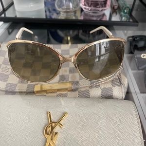 Gucci Sunglasses Gold and White 60mm